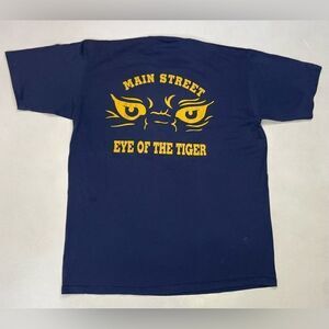 VINTAGE Stingtown Main Street Eye Of The Tiger T-shirt Men XL 90s Single Stitch
